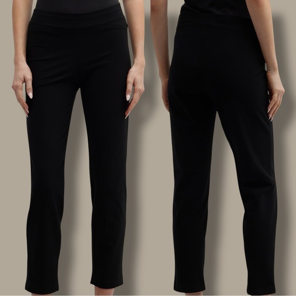 Eileen Fisher ‘Washable Stretch Crepe Straight Pant’ in Black Size Small Petite - Picture 2 of 16